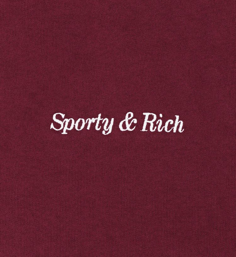 Sporty  Rich Classic Logo Embroidered V Neck Vest Merlot