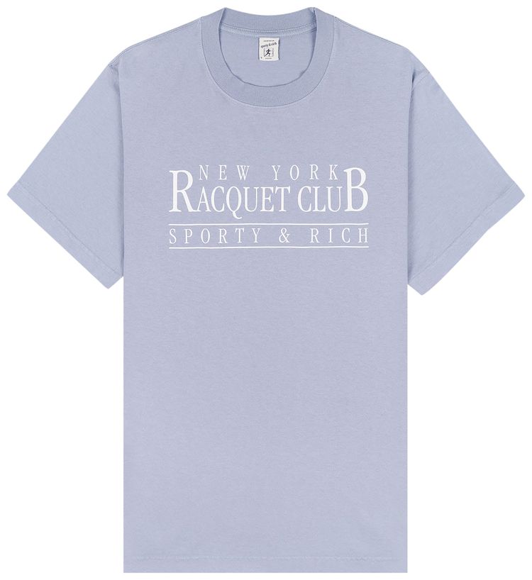 Sporty  Rich NY Racquet Club T Shirt Washed PeriwinkleWhite