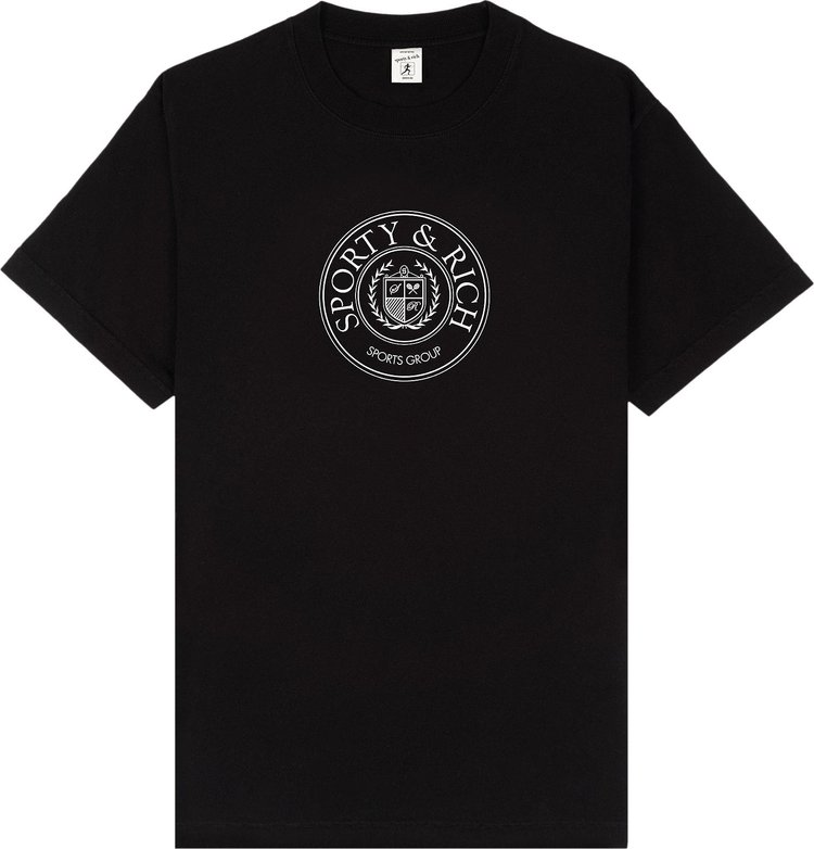 Sporty & Rich Connecticut Crest T-Shirt 'Black'