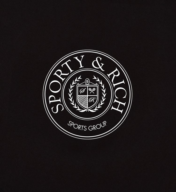 Sporty  Rich Connecticut Crest T Shirt Black