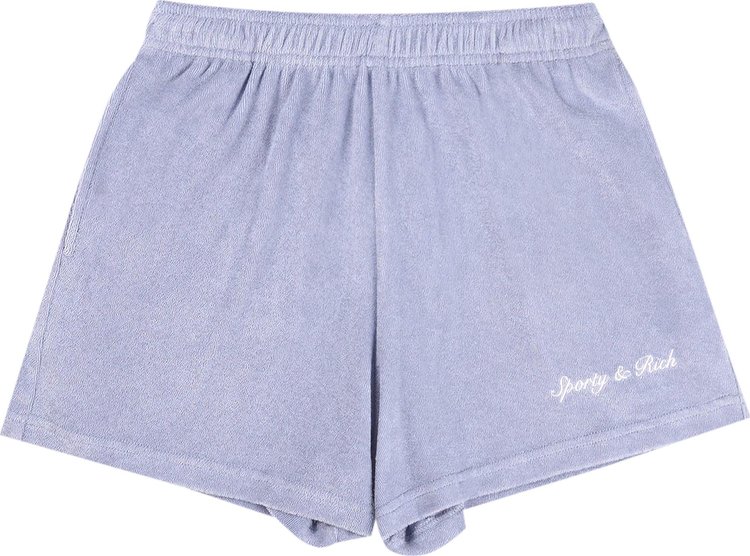 Sporty & Rich Syracuse Terry Short 'Washed Periwinkle/White'