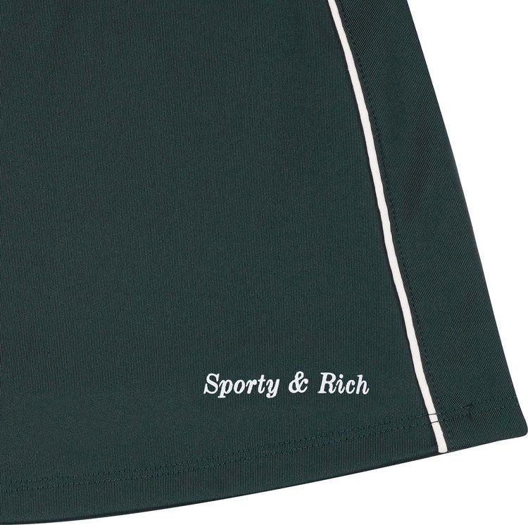 Sporty  Rich New Serif Court Skirt ForestWhite