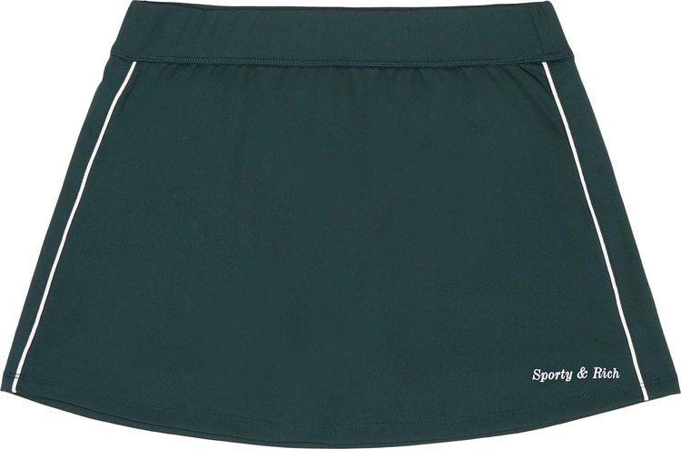 Sporty & Rich New Serif Court Skirt 'Forest/White'