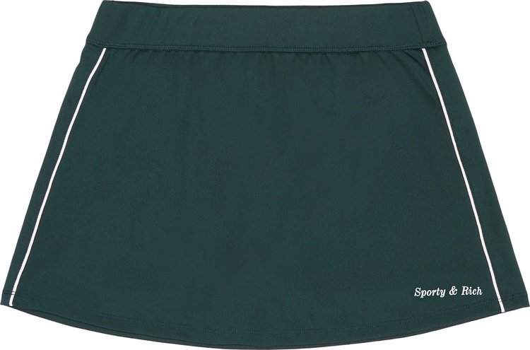 Sporty  Rich New Serif Court Skirt ForestWhite