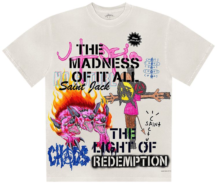 Cactus Jack by Travis Scott Utopia x Saint Michael 3A Tee Off White