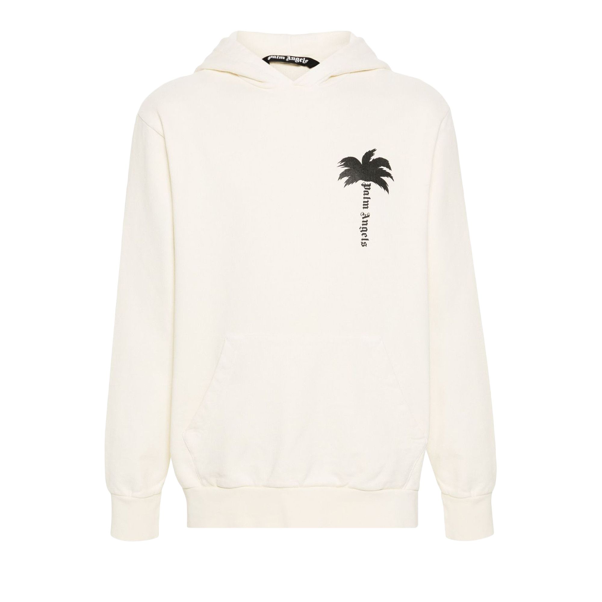 パーカー・フーディ Palm Angels  Hoodie off-white RHINESTONE CURVED LOGO HOODY OFF WHITE - in OFF WHITE