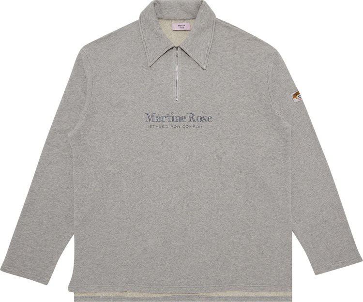 Martine Rose Zip Up Polo 'Grey Marl'