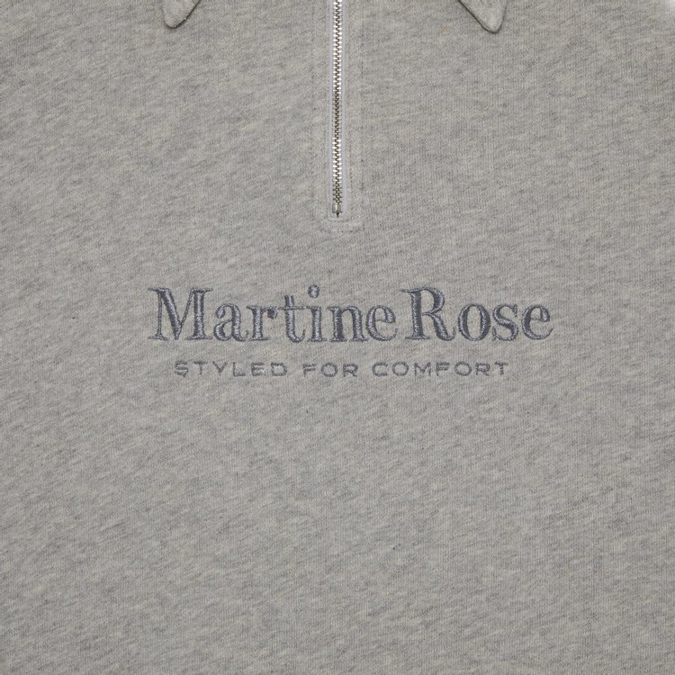 Martine Rose Zip Up Polo Grey Marl