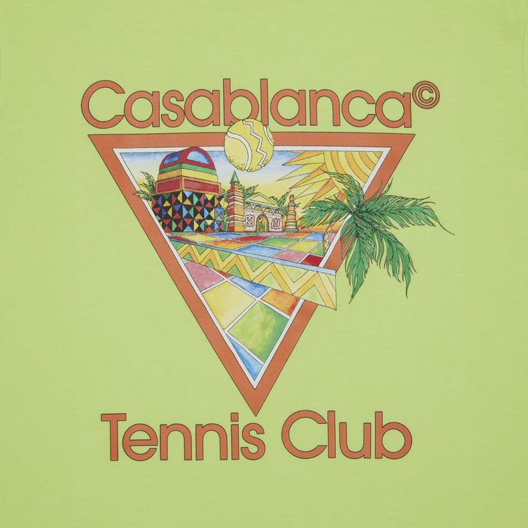 Casablanca Afro Cubism Tennis Club Printed T Shirt Pale Green