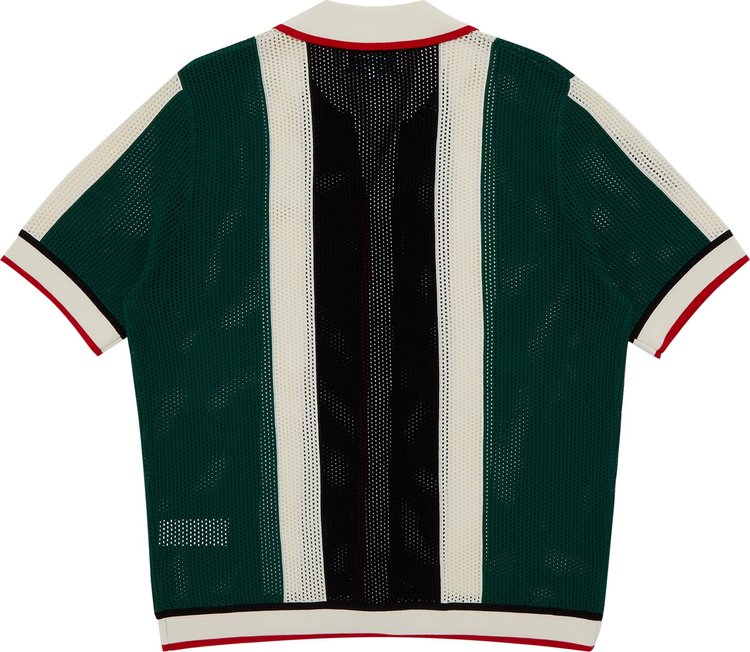 Casablanca Striped Mesh Shirt GreenWhite Stripe