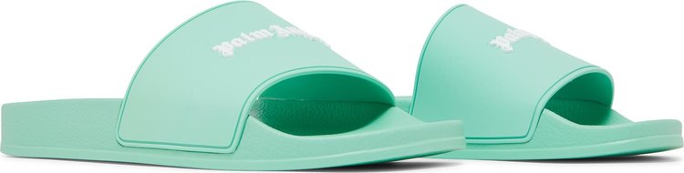 Palm Angels Pool Slider Essential Logo   Light Green