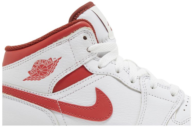 Air Jordan 1 Mid SE GS White Dune Red