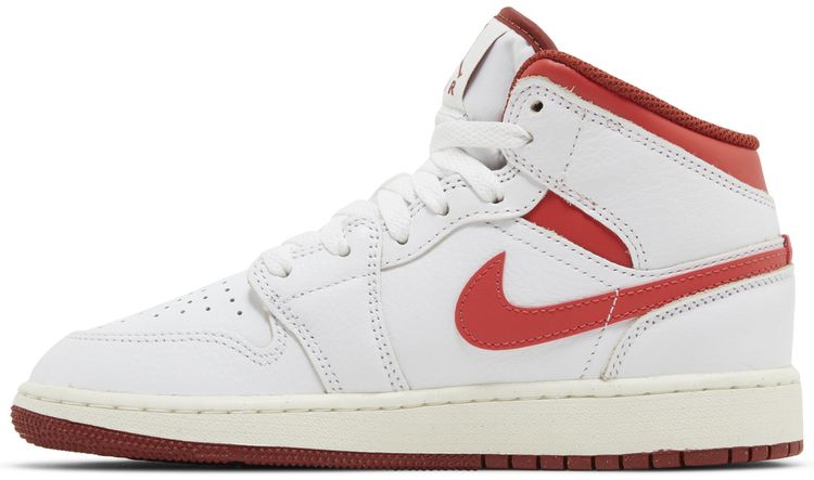 Air Jordan 1 Mid SE GS White Dune Red