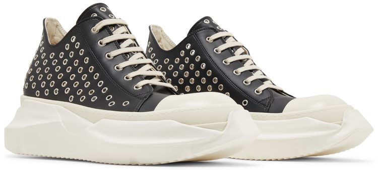 Rick Owens EDFU DRKSHDW Vegan Leather Eyelet Abstract Low Black Milk