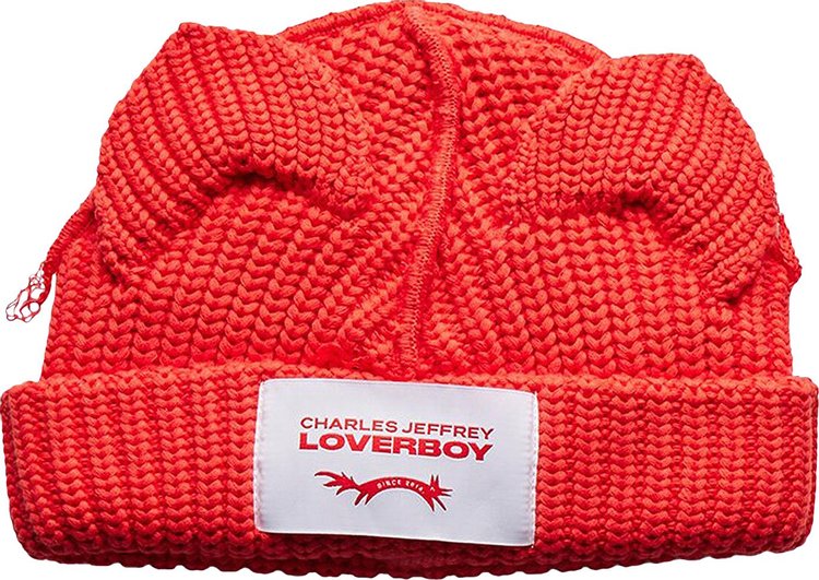 Charles Jeffrey Loverboy Chunky Ears Beanie 'Red'