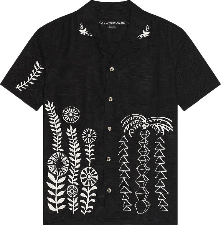 Andersson Bell May Embroidery Open Collar Shirts 'Black'