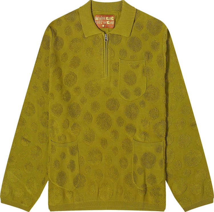Brain Dead Dot Half Zip Sweater 'Moss'
