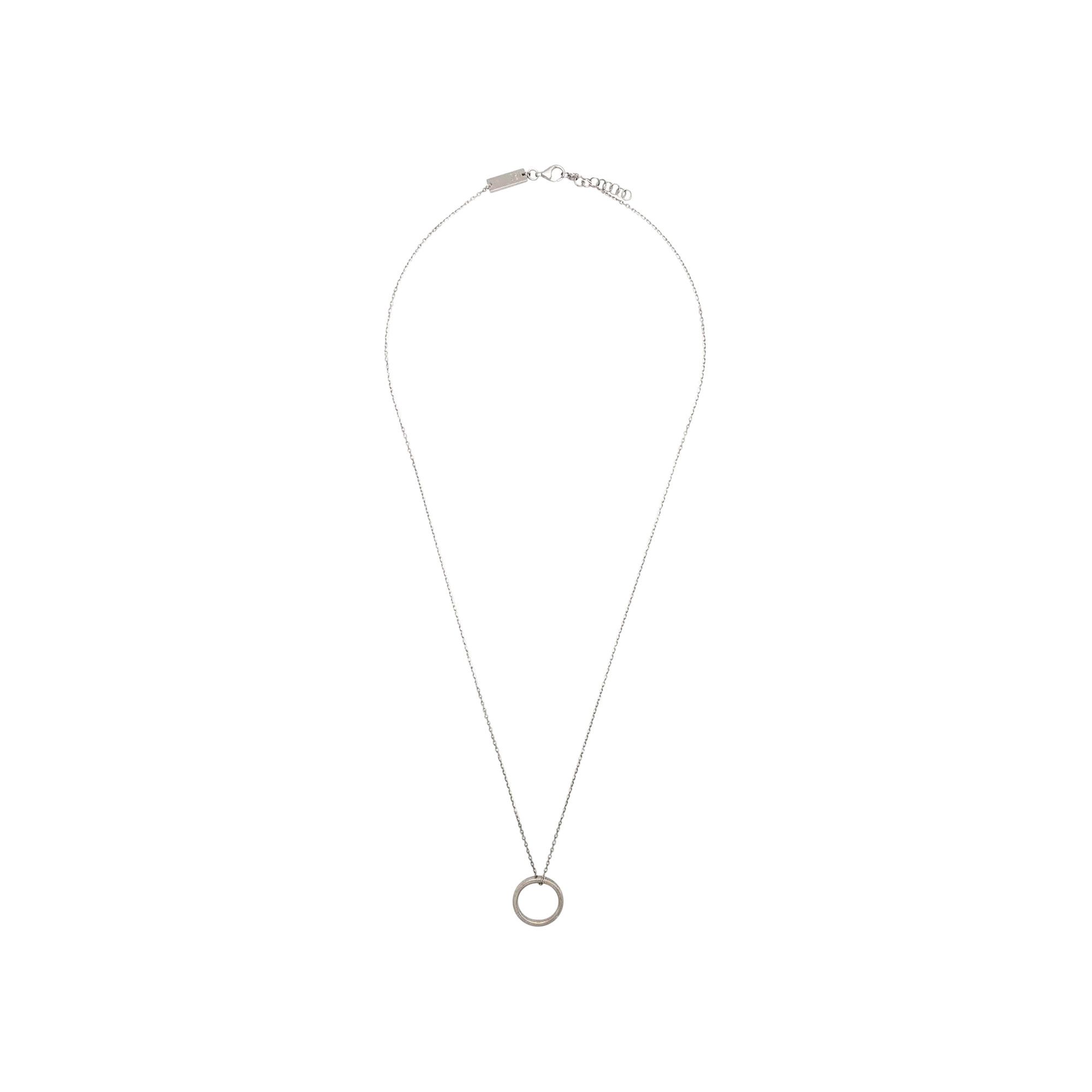 【Maison margiela】Logo Ring Necklace★SM1UU0035 SV0158 951 Buy MM6 Maison Margiela Pendant Logo Ring Necklace 'Silver