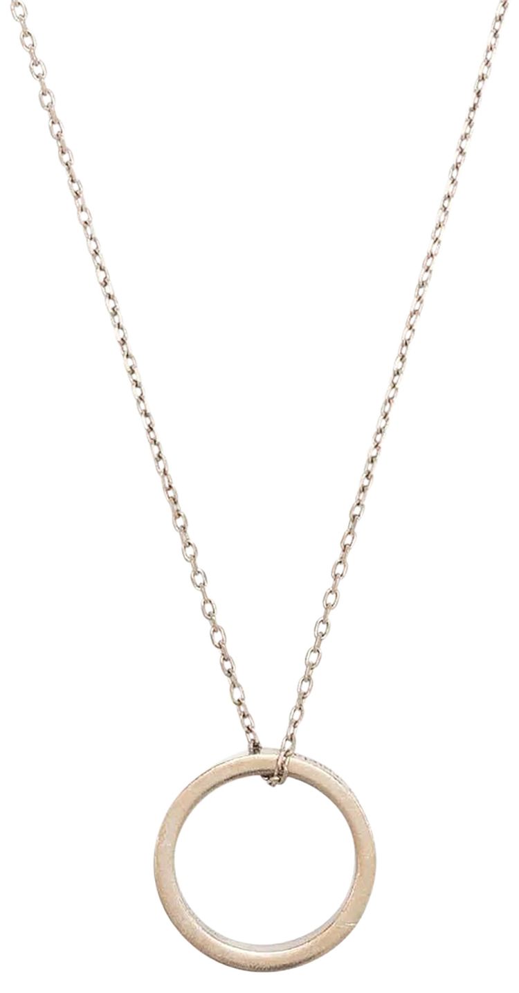 MM6 Maison Margiela Pendant Logo Ring Necklace Silver