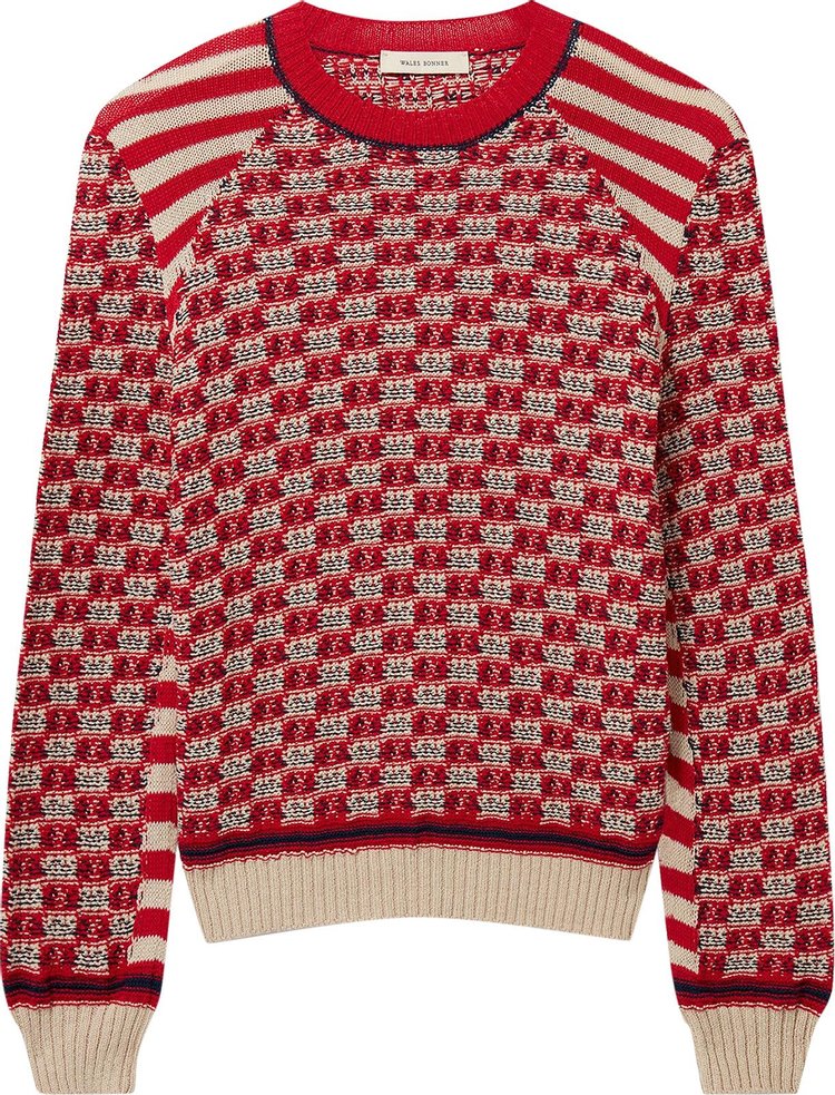 Wales Bonner Unity Sweater 'Red/Ivory'
