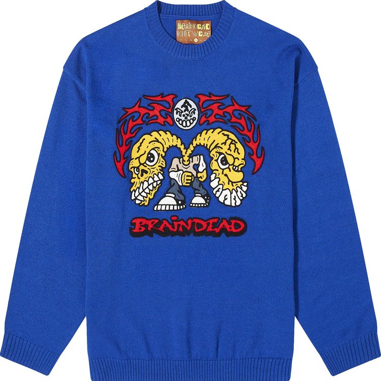 Brain Dead Vilesore Faces Sweater Navy