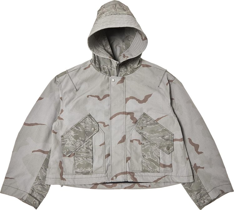 Marine Serre Regenerated Camo Bomber Jacket Dark Grey