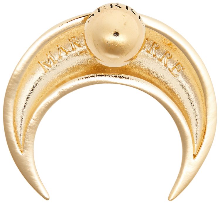 Marine Serre Regenerated Single Tin Moon Stud Earrings Gold