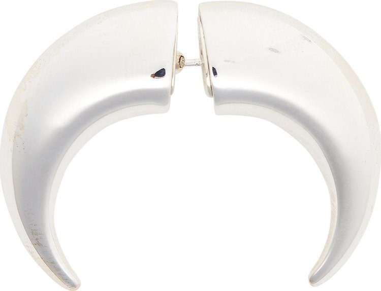 Marine Serre Regenerated Single Tin Moon Stud Earring 'Silver'