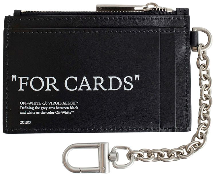 Off White Quote Bookish Keyring Card Case BlackWhite