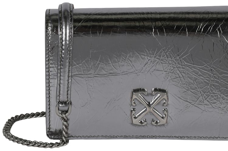Off White Jitney 05 Laminate Shoulder Bag Silver
