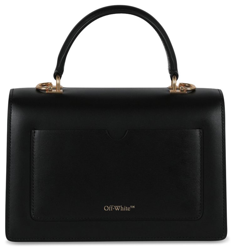 Off White Jitney 14 Quote Top Handle BlackWhite