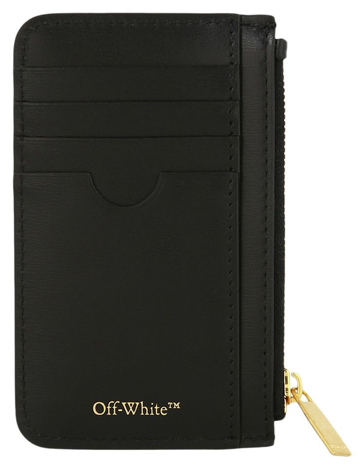 Off White Jitney Arrows Plaque Leather Wallet Black
