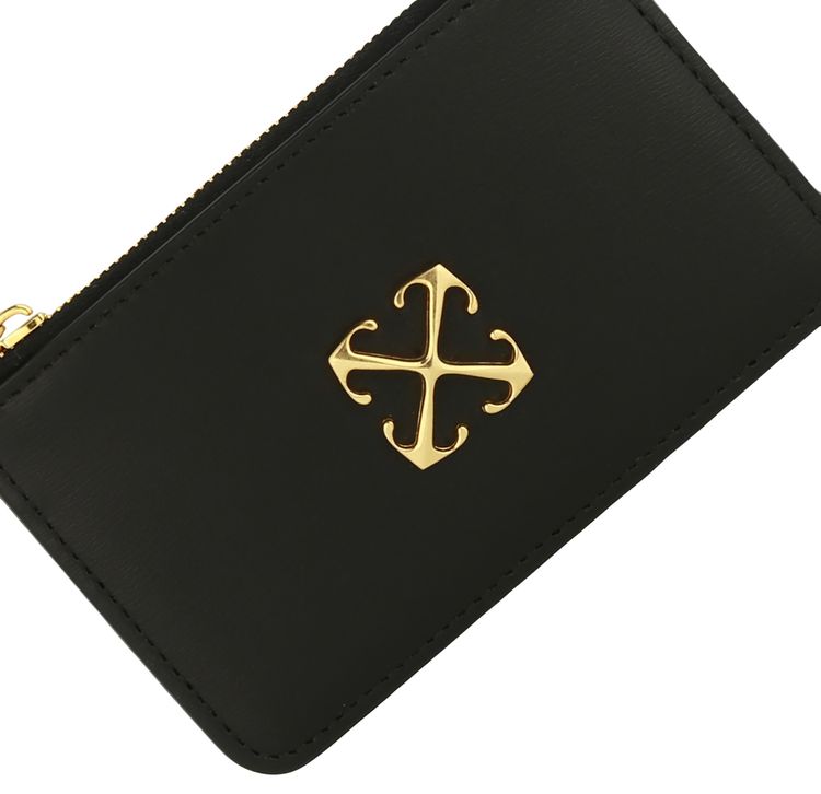 Off White Jitney Arrows Plaque Leather Wallet Black