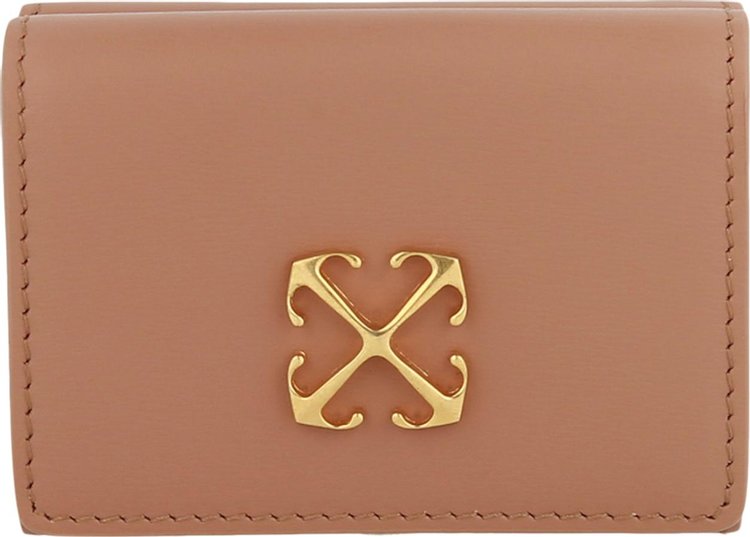 Off White Jitney Mini Compact Wallet Nude