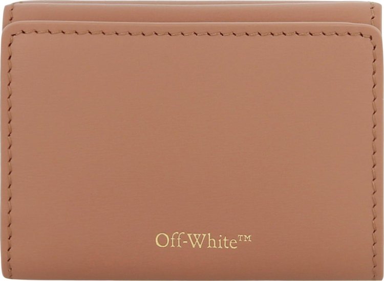 Off White Jitney Mini Compact Wallet Nude