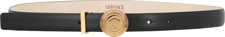 Versace Medusa Biggie Thin Leather Belt 'Black/Gold'
