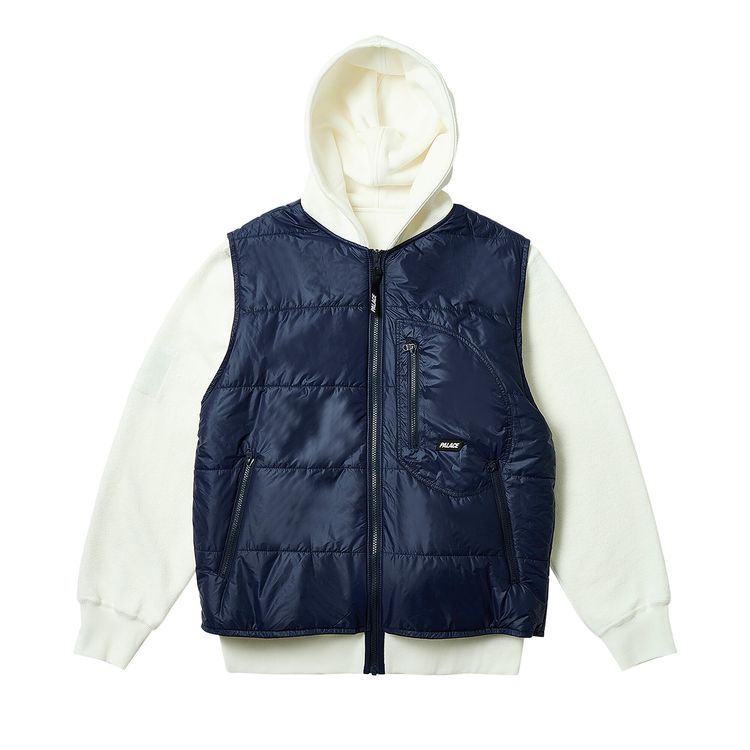 Palace Reversible Vest Hood Soft White