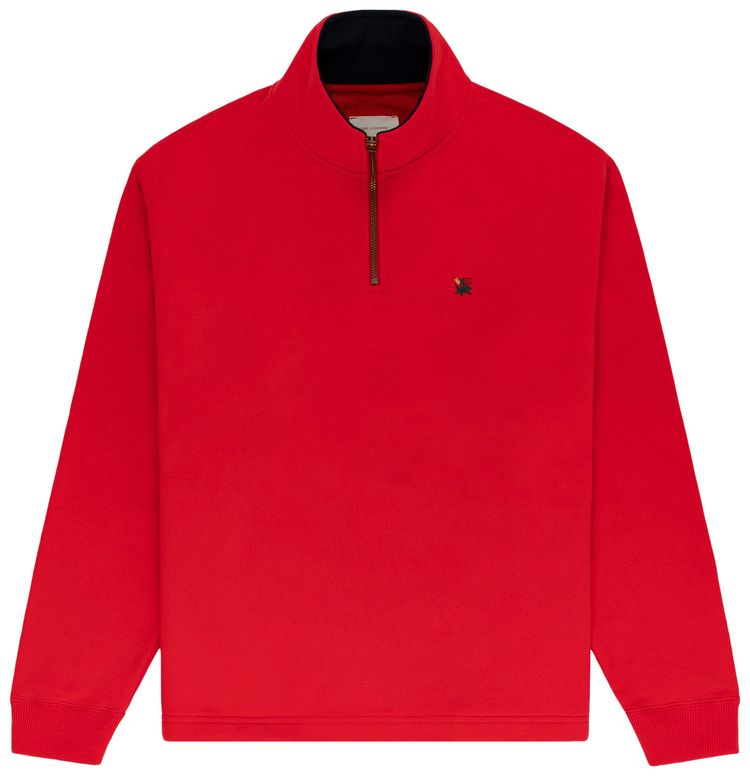 Aime Leon Dore Crest Quarter Zip Pullover True Red