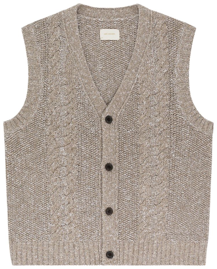Aime Leon Dore Cable Knit Vest Stone