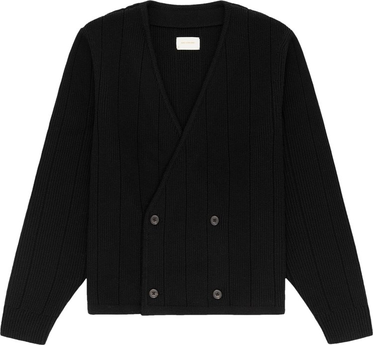 Aime Leon Dore Double Breasted Merino Cardigan Jet Black