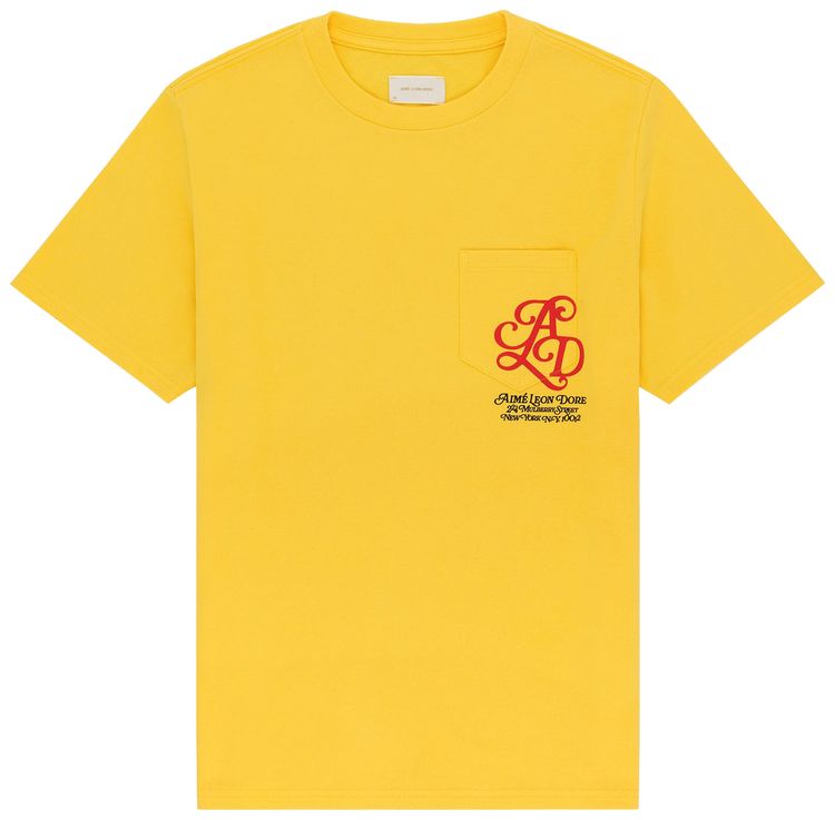 Aime Leon Dore Monogram Pocket Tee Dandelion