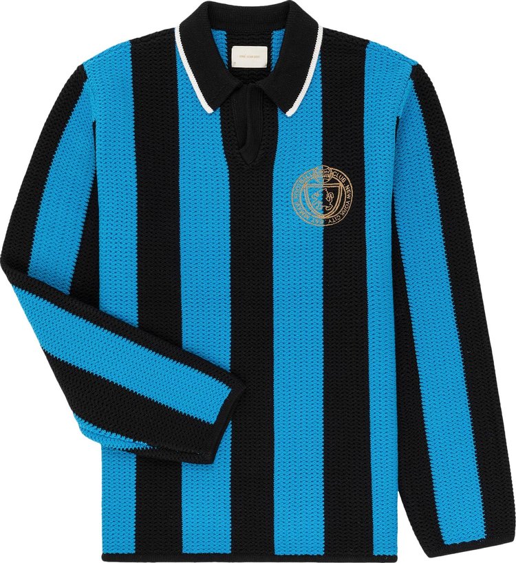 Aime Leon Dore Long Sleeve Knit Soccer Jersey BlackPowder Blue