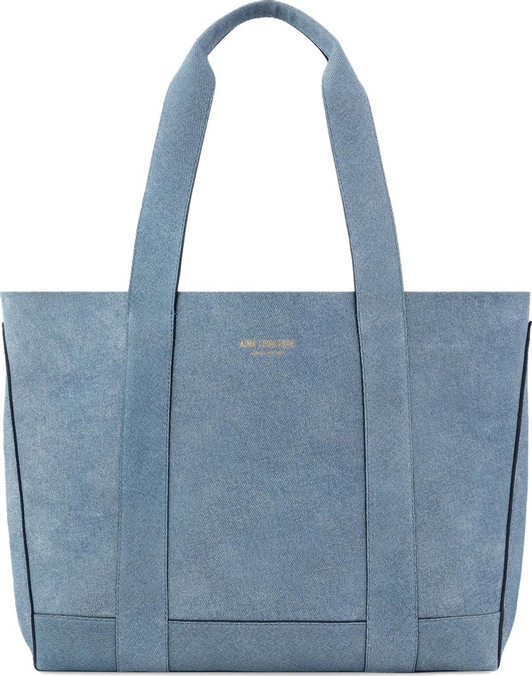 Aimé Leon Dore Denim Printed Leather Tote Bag 'Light Wash'