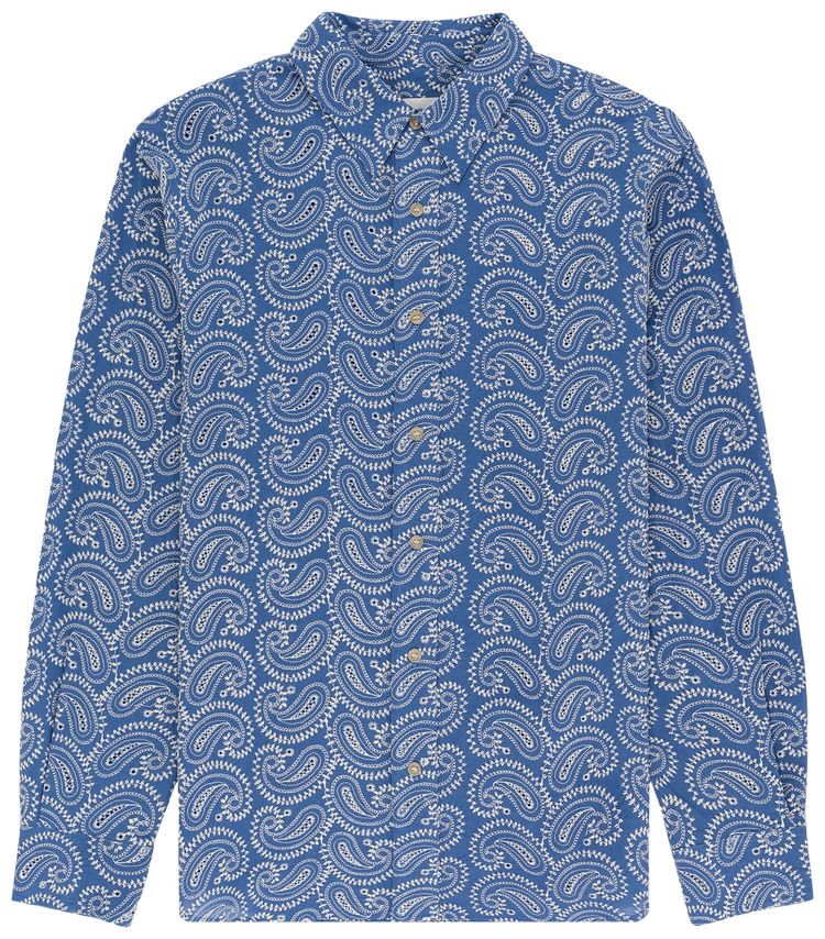 Aime Leon Dore Paisley Embroidered Shirt Blue