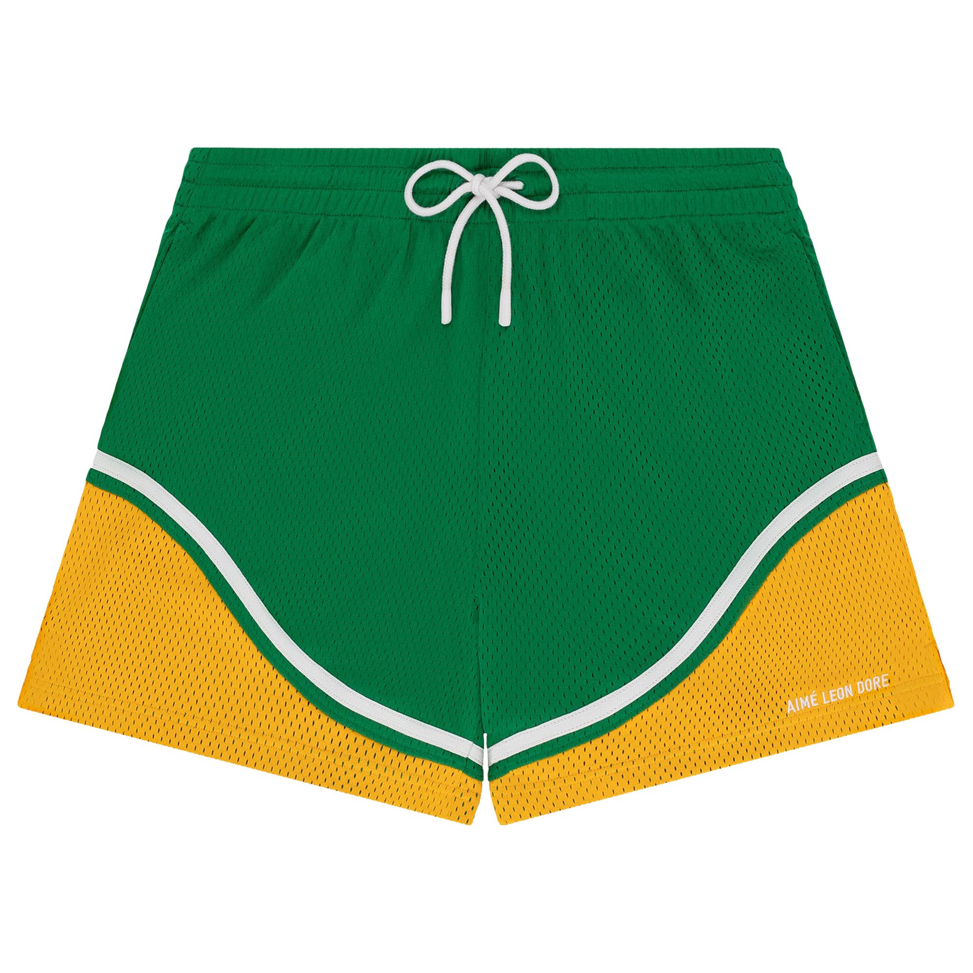 Buy Aimé Leon Dore Colorblock Court Short 'Green/Yellow