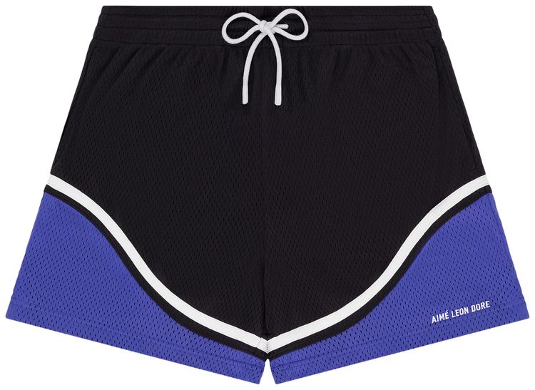 Aime Leon Dore Colorblock Court Short Jet BlackRoyal Blue