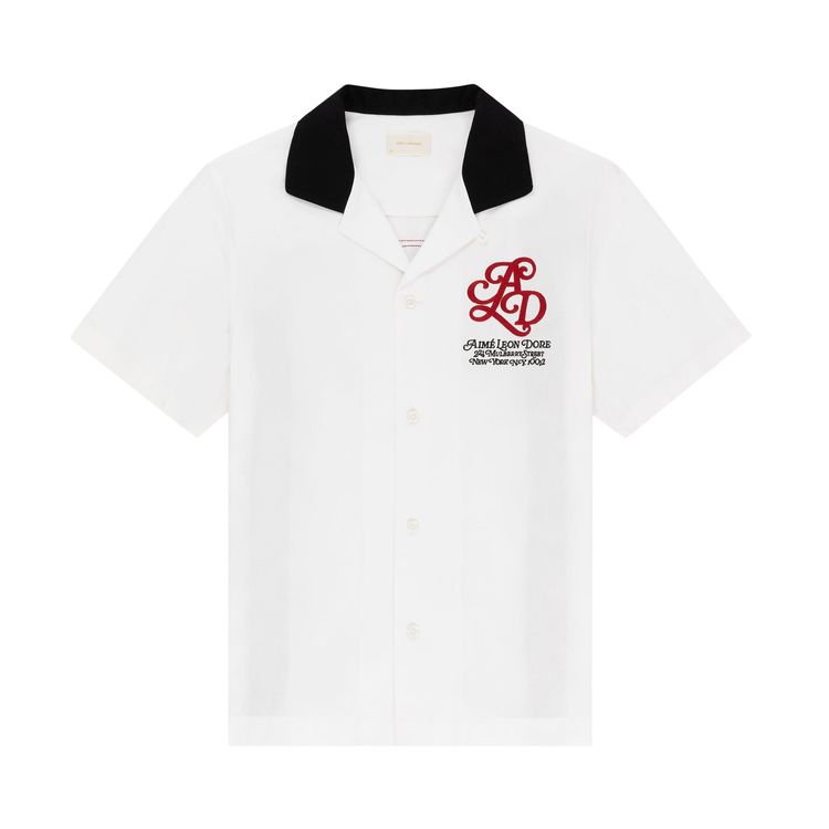 Aime Leon Dore Monogram Bowling Shirt Bone White