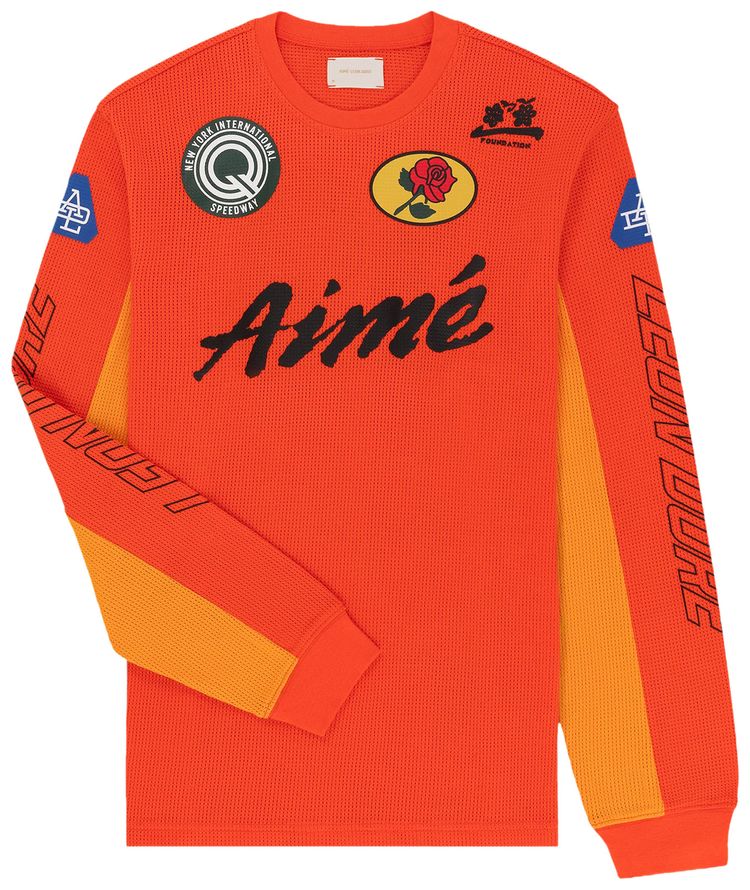 Aime Leon Dore Mesh Moto Long Sleeve Tee Orange