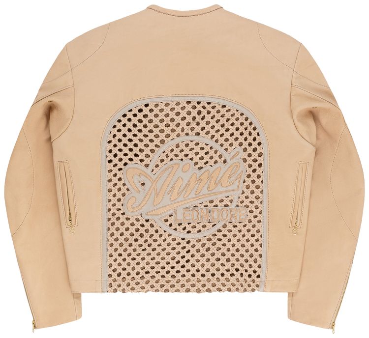Aime Leon Dore x Vanson Raffia Leather Jacket Bone
