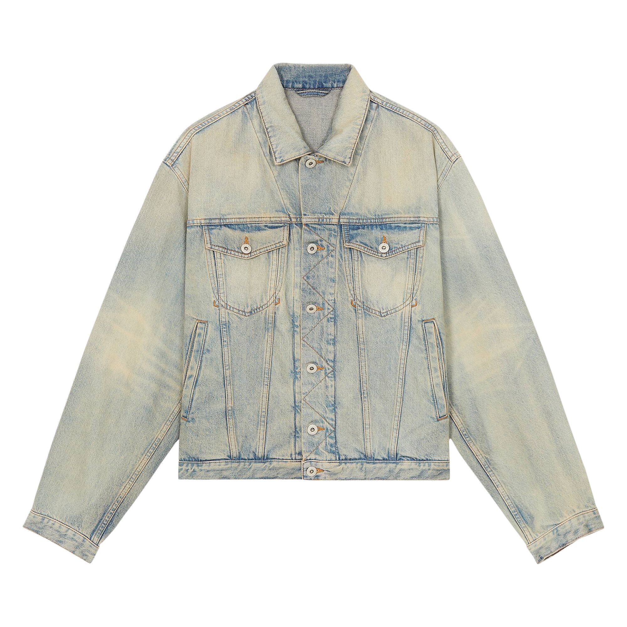 Buy Kenzo Drawn Varsity Denim Trucker Jacket 'Dirty Denim